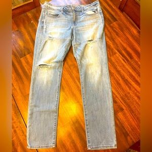American Eagle jegging denim jeans size 12 regular distressed